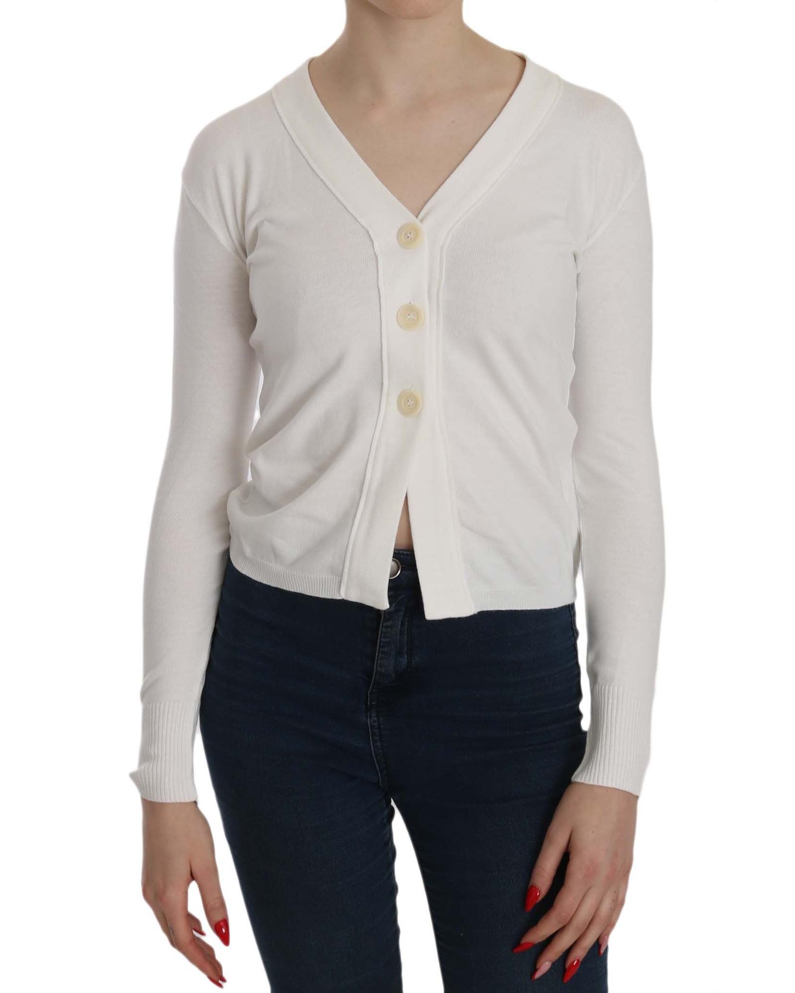 V539-TSH3905-S-202508312310-00 BYBLOS V-neck Long Sleeve Cropped Cardigan Blouse S Women - Image 1