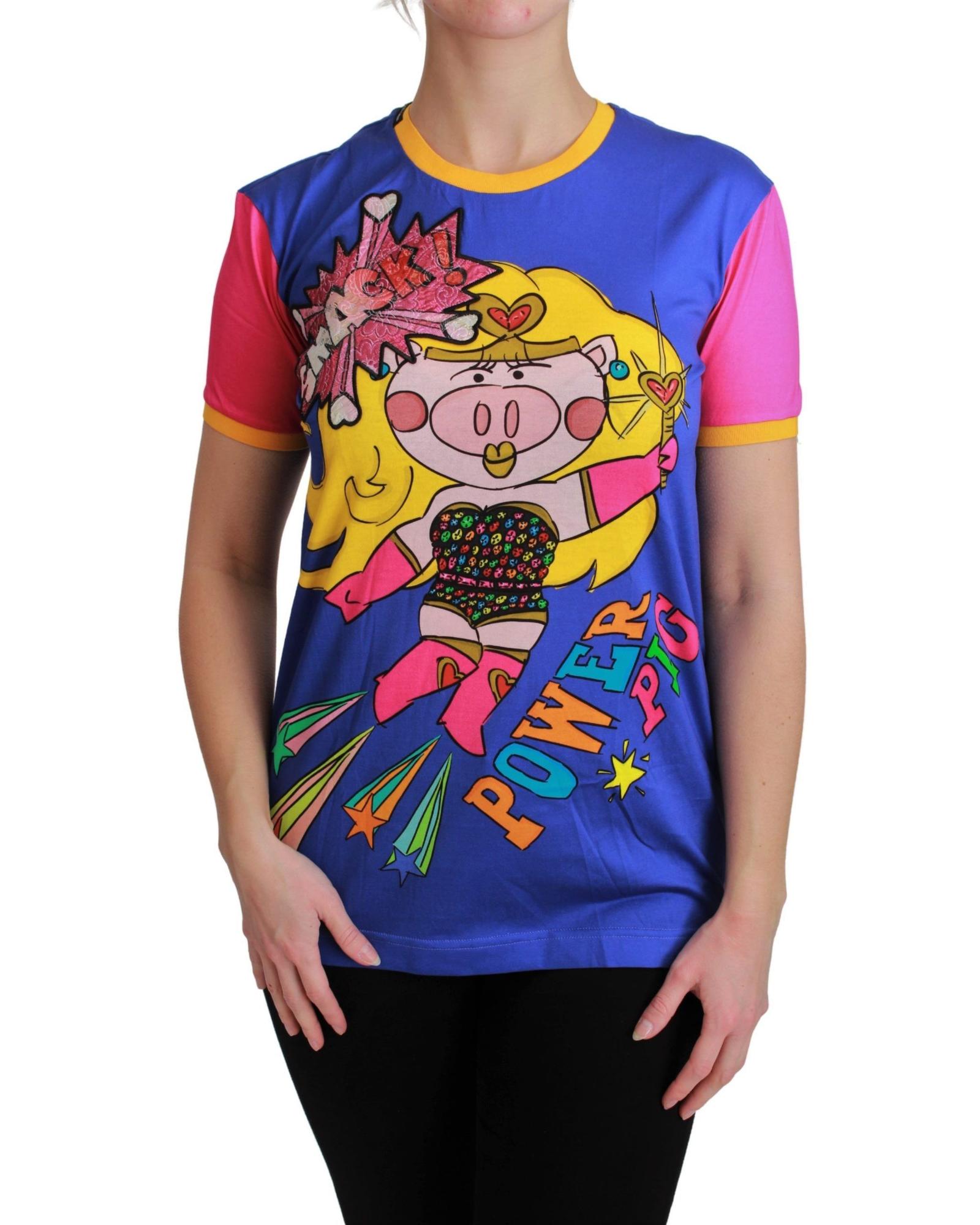 V539-TSH4553-42-202509010750-00 Dolce & Gabbana Year of the Pig 2019 Crewneck T-Shirt 42 IT Women - Image 1