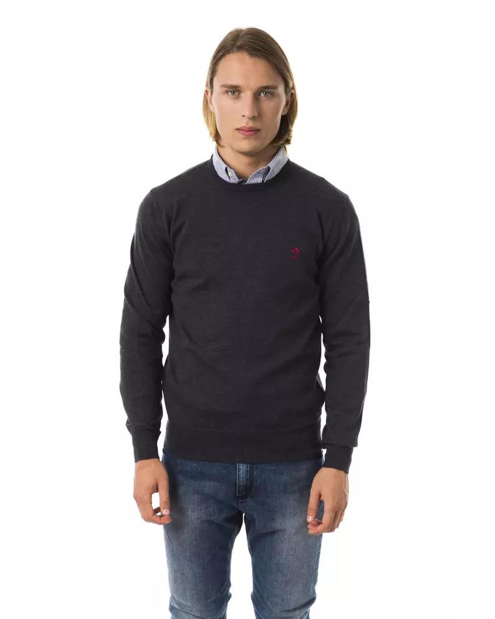 V539-UO-7816-XL-202508311625-00 Embroidered Crew Neck Sweater made from Extrafine Wool Merinos Fabric XL Men - Image 1