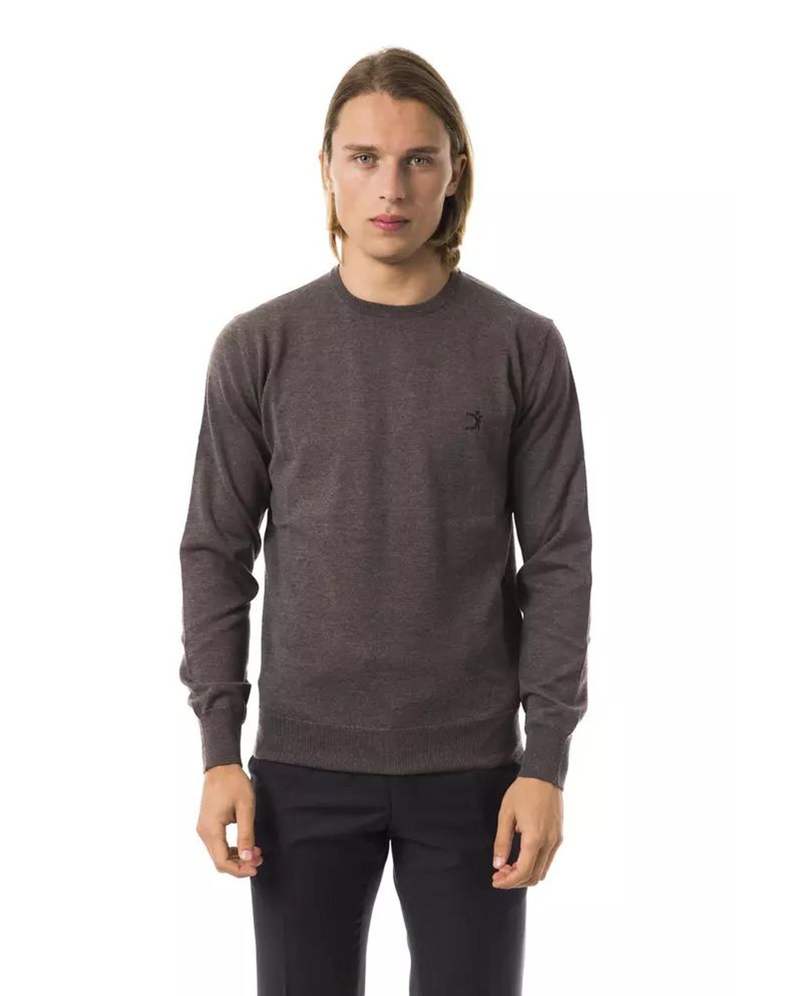 V539-UO-7818-L-202509010720-00 Embroidered Extrafine Wool Merinos Crew Neck Sweater L Men - Image 1