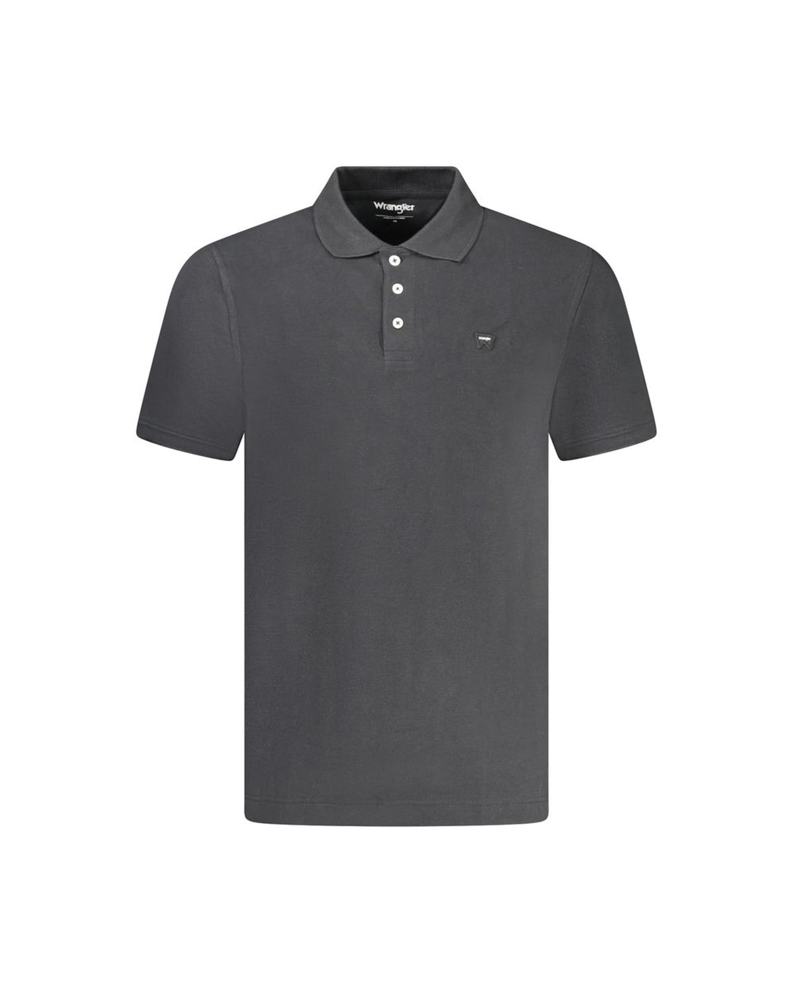 V539-WR-35307-M-202506181827-00 Wrangler Men's Black Cotton Polo Shirt - M - Image 1