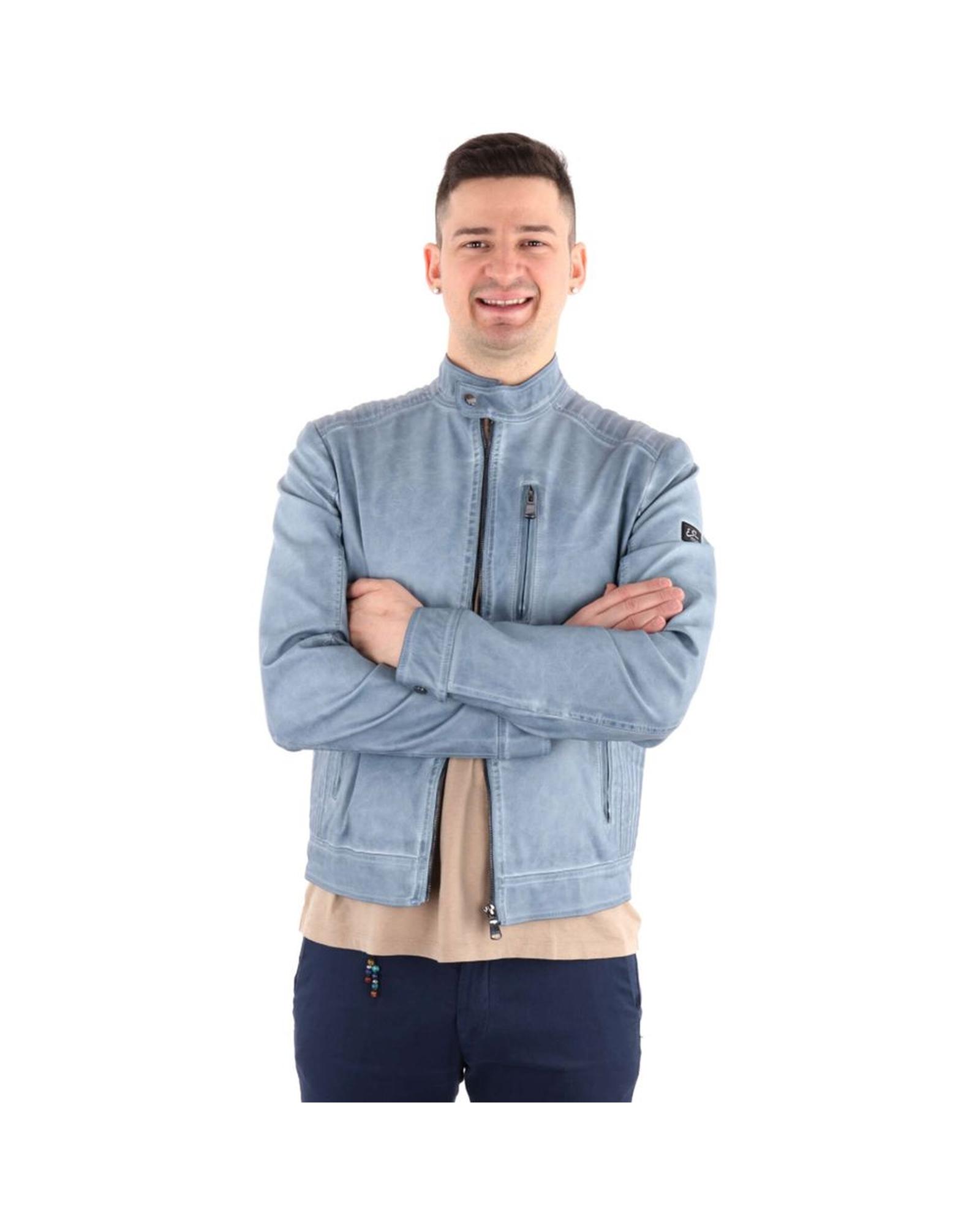 V539-YE-14593-XXL-202506181846-00 Yes Zee Men's Light Blue Polyethylene Jacket - 2XL - Image 1
