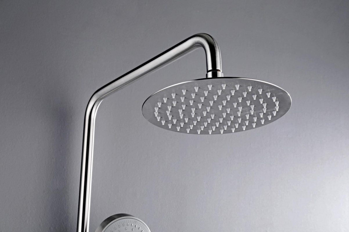 V549-NICKELSHOWERSET-91060-00 2023 Brushed Nickel Solid Stainless Steel 304 made shower set w diverter 200 mm head sprayer hand held head Suit Outdoor - Image 1