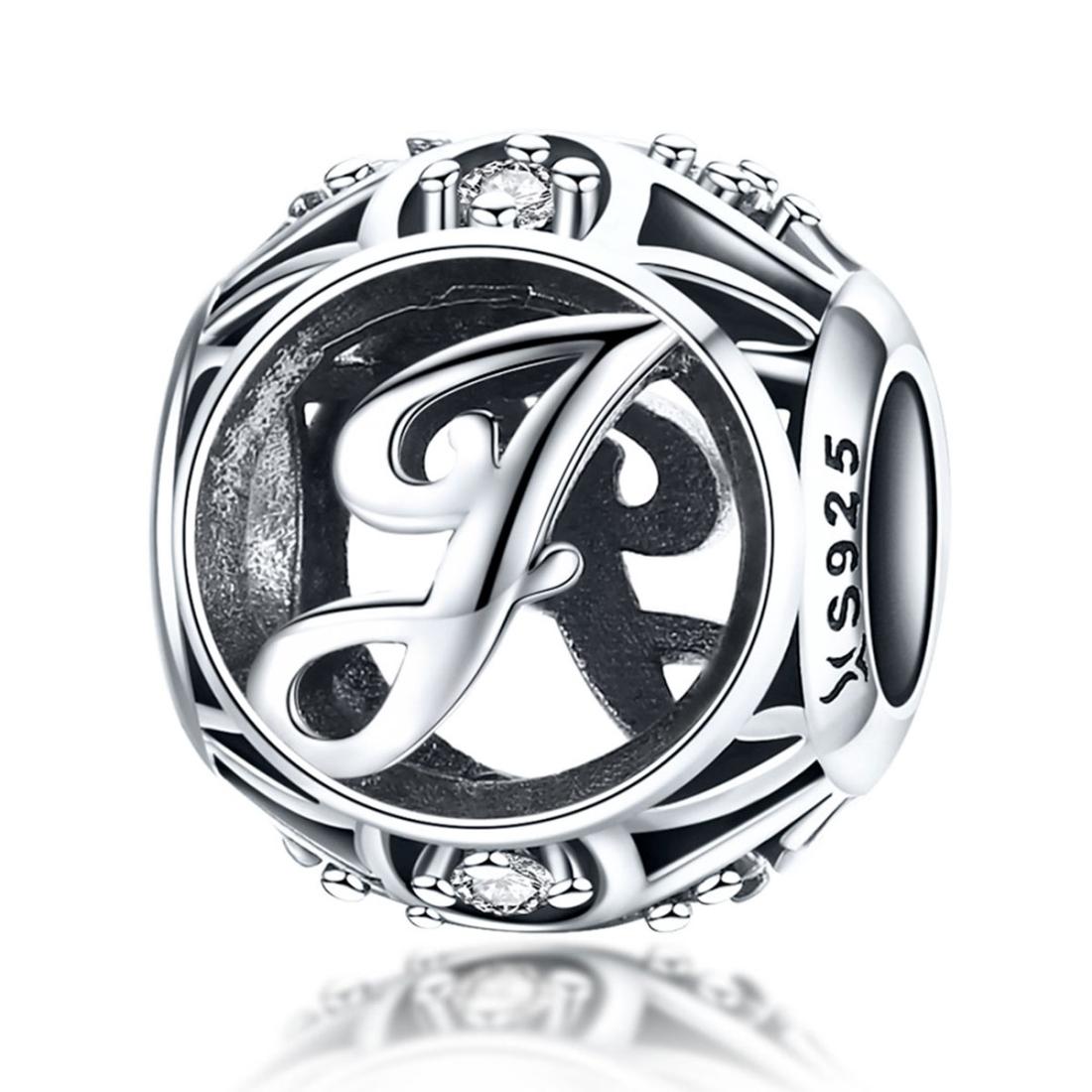 V562-01512600ADE-202504111542-00 925 Sterling Silver 26 English Letter Beads For Diy Bracelets & Necklaces Style - J - Image 1