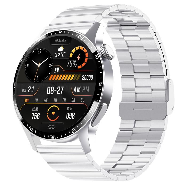 V562-0159305060DBT-202504251915-00 1.35 Inch Smart Watch Bluetooth Calls Health Monitoring 150+ Sports Black - Silver Bamboo - Image 1