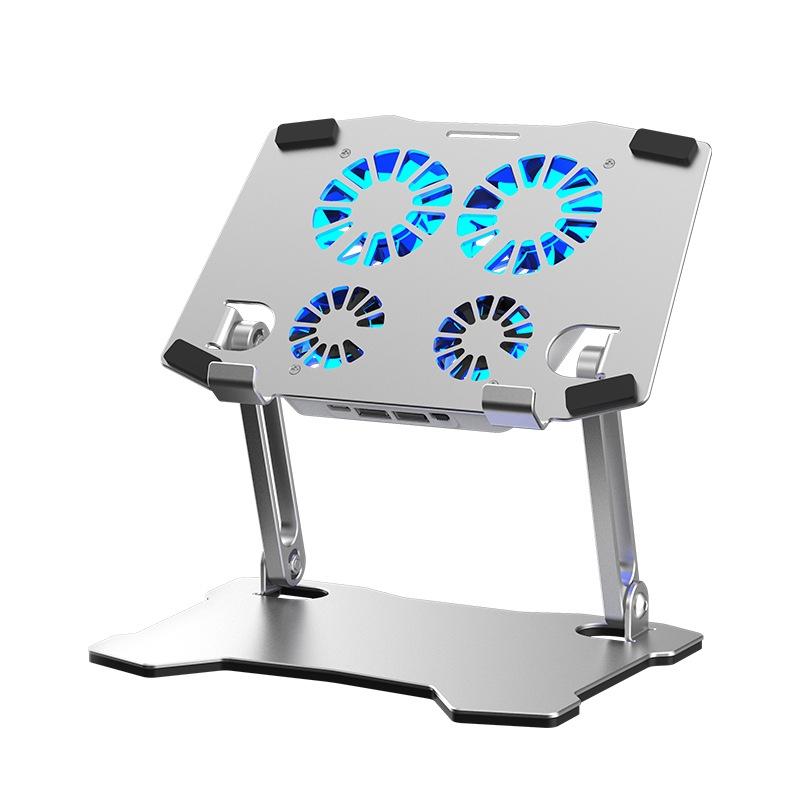 V562-02852060DBT-202509031133-00 Aluminum Laptop Cooling Stand with 4 Fans - Image 1