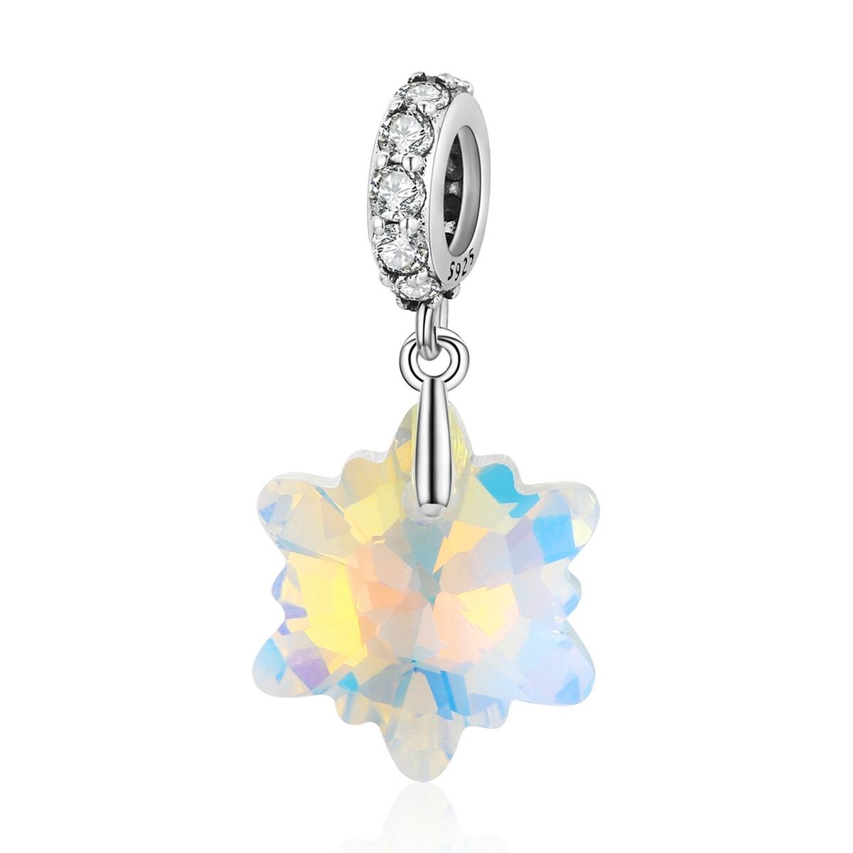 V562-0351200ADE-202504111705-00 925 Sterling Silver Sparkling Snowflake Pendant For Diy Bracelets & Necklaces - Image 1