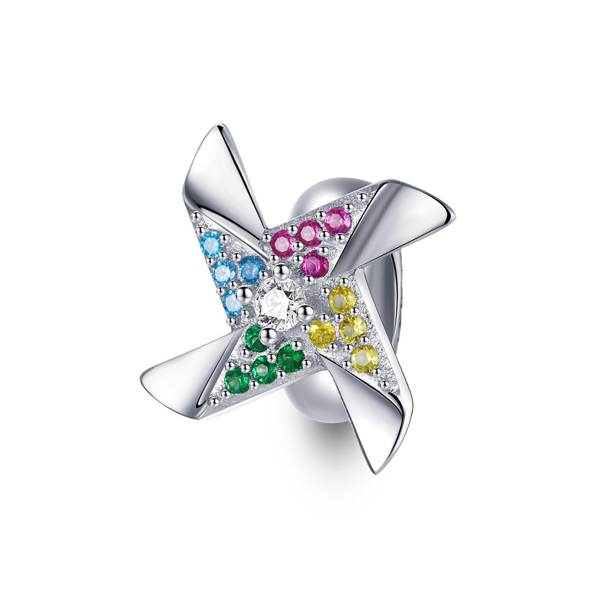 V562-0432100ADE-202504111811-00 925 Sterling Silver Colorful Windmill Beads For Diy Bracelets & Necklaces - Image 1