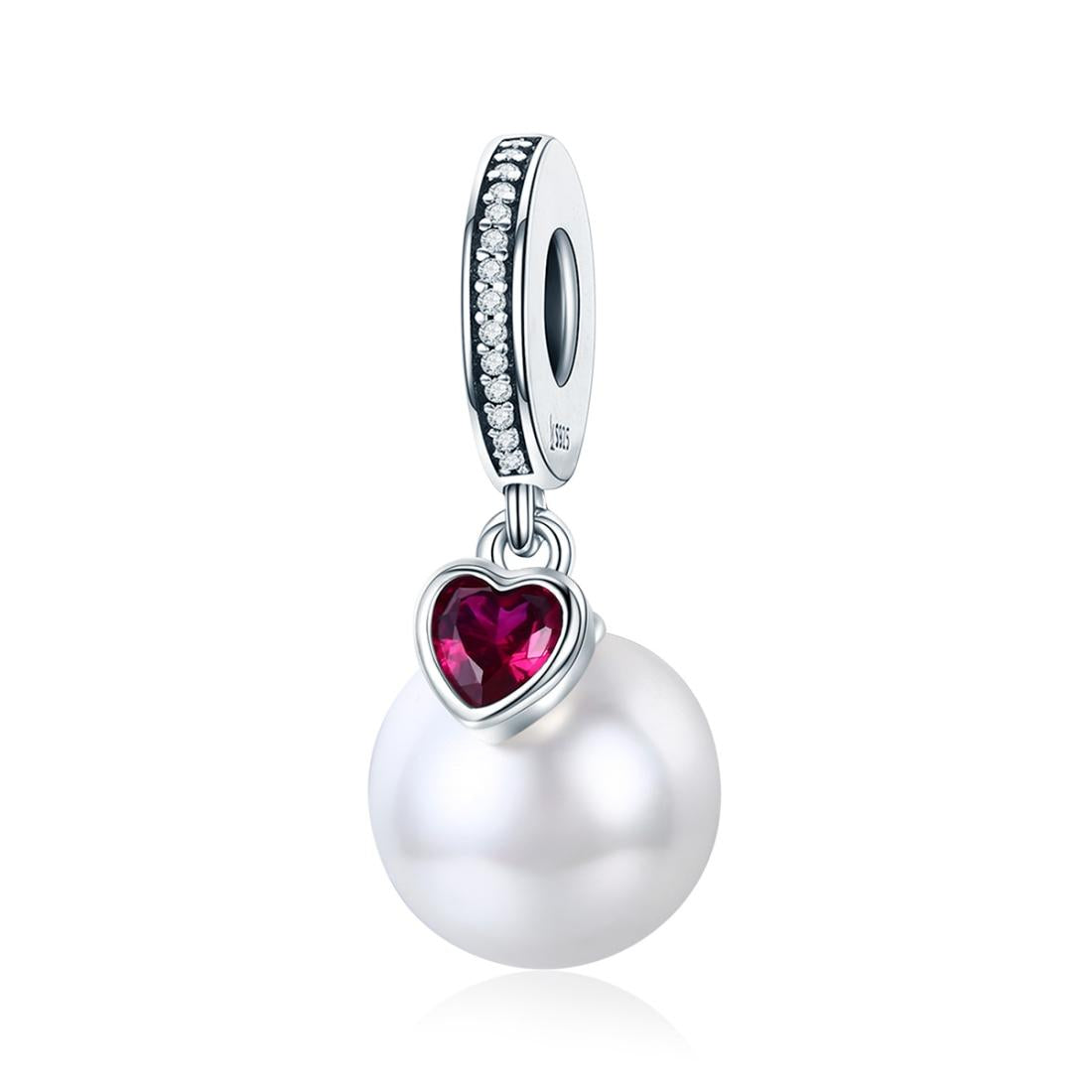 V562-043600ADE-202504111625-00 925 Sterling Silver Pearl Heart Pendant For Diy Bracelets & Necklaces - Image 1