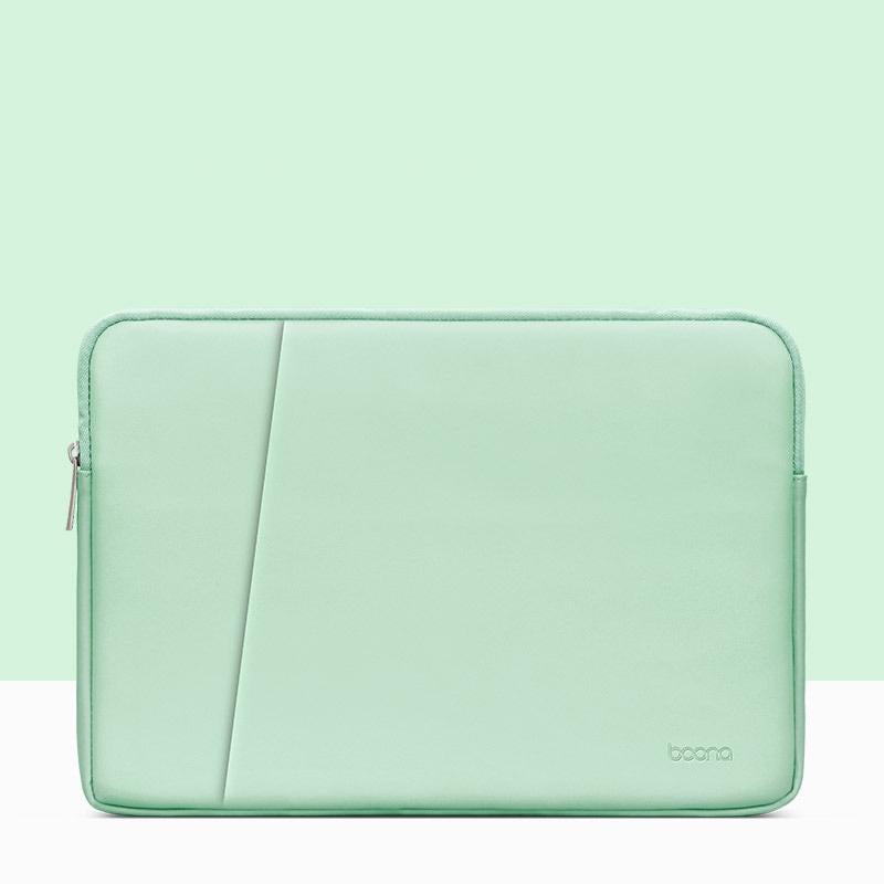V562-0631475950DBT-202504022011-00 Double-Layer Leather Laptop Bag - Mint Green - 16 / 17 Inch - Image 1