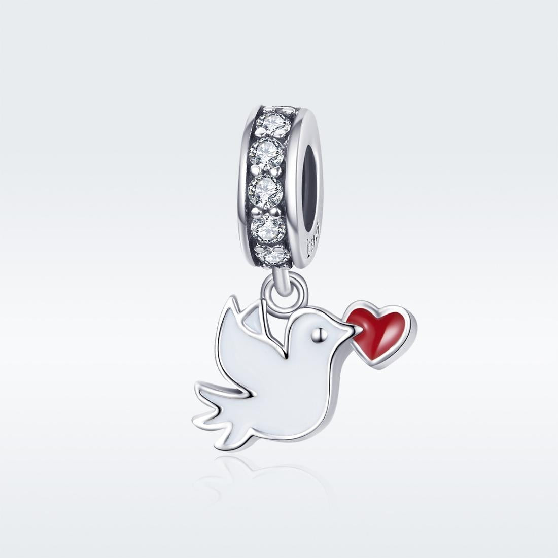 V562-074600ADE-202504111636-00 925 Sterling Silver Love Dove Pendant For Diy Bracelet Or Necklace - Image 1