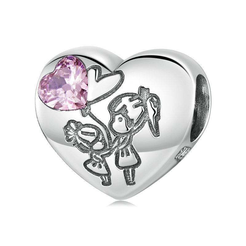 V562-1016423060DBT-202504111911-00 925 Sterling Silver Sisters Love Heart Zircon Bracelet - Image 1