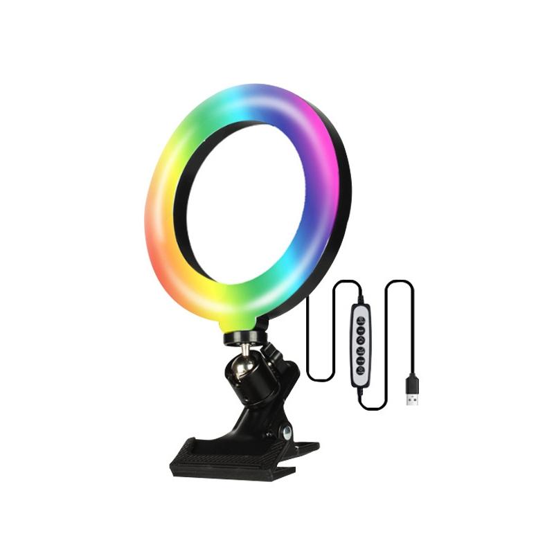 V562-1018222750DBT-202502211930-00 6 Inch Rgb Ring Light for Desktop Video Conferencing and Beauty - Image 1