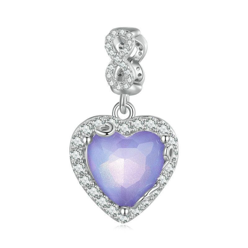 V562-1018253060DBT-202504111905-00 925 Sterling Silver Platinum Plated Zircon Heart Bracelet - Image 1