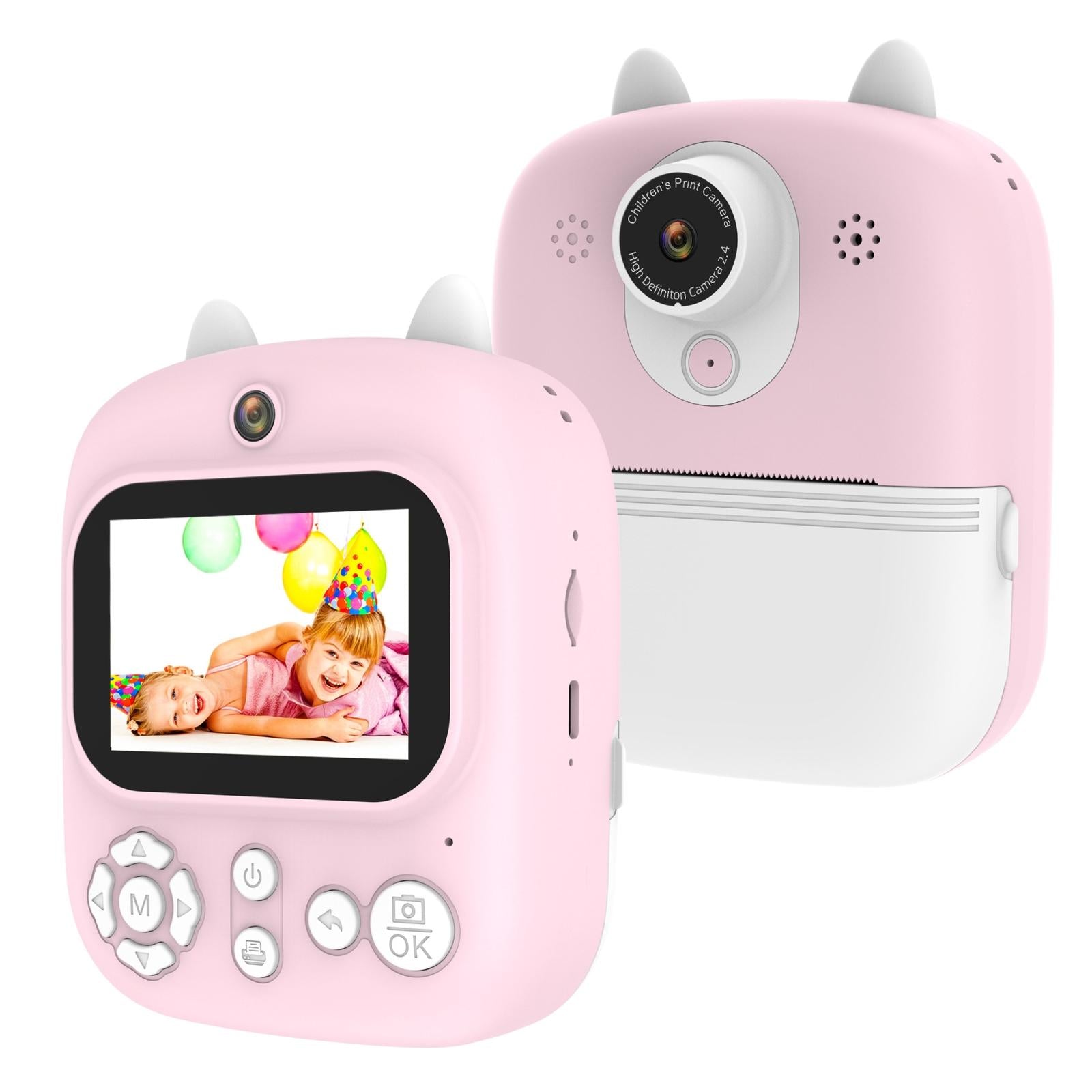 V562-1018383060DBT-222099-00 32g Instant Camera with 2.4 Display & Card Reader for Kids - 1200w Blue - Standard Pink - Image 1