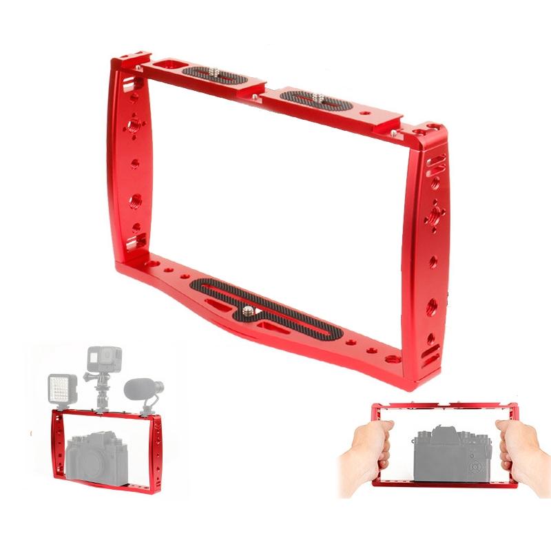 V562-1024512750DBT-202502212001-00 Diving Dual Handheld Grip Bracket Stabilizer Extension Phone Clamp Camera Rig Cage Underwater Case For Gopro Hero9 /8 /7 - Red - Image 1