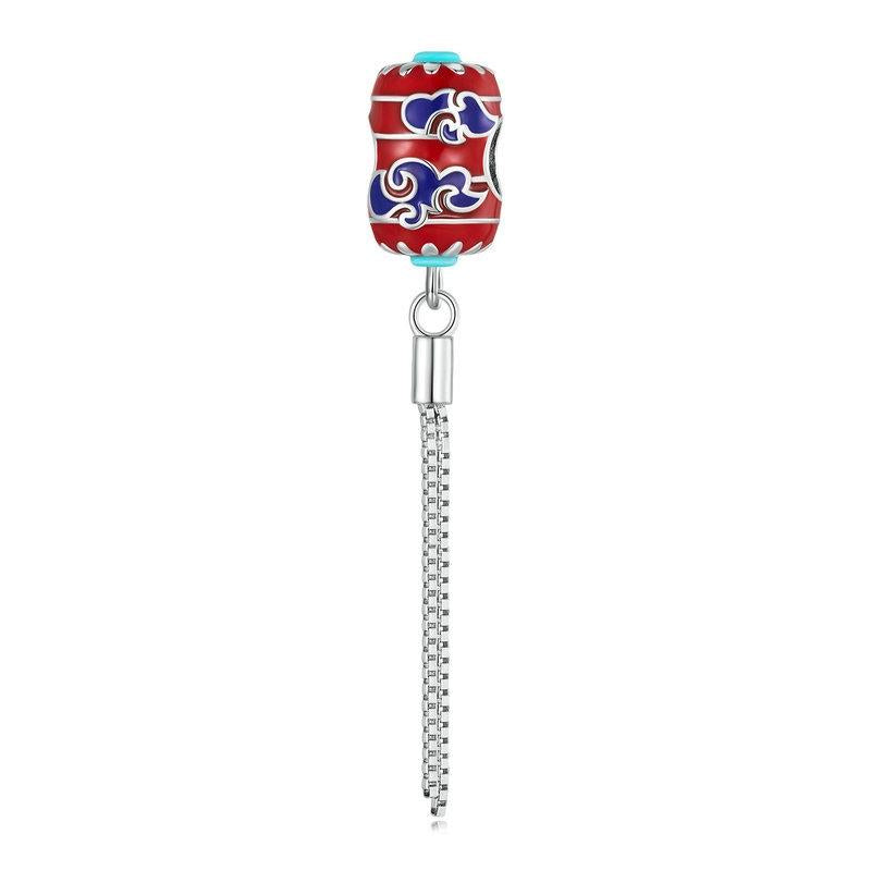 V562-1034413060DBT-202504111706-00 925 Sterling Silver Red Lantern Bracelet With Auspicious Clouds Bead - Image 1