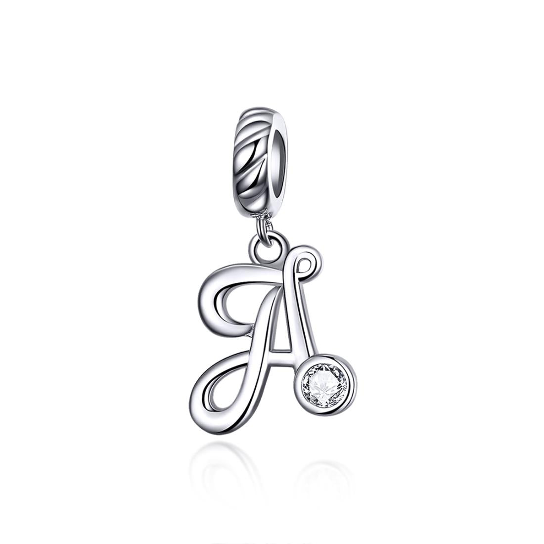 V562-10371600ADE-202504111735-00 925 Sterling Silver Personalized Letter Pendant For Diy Bracelets And Necklaces Style - A - Image 1