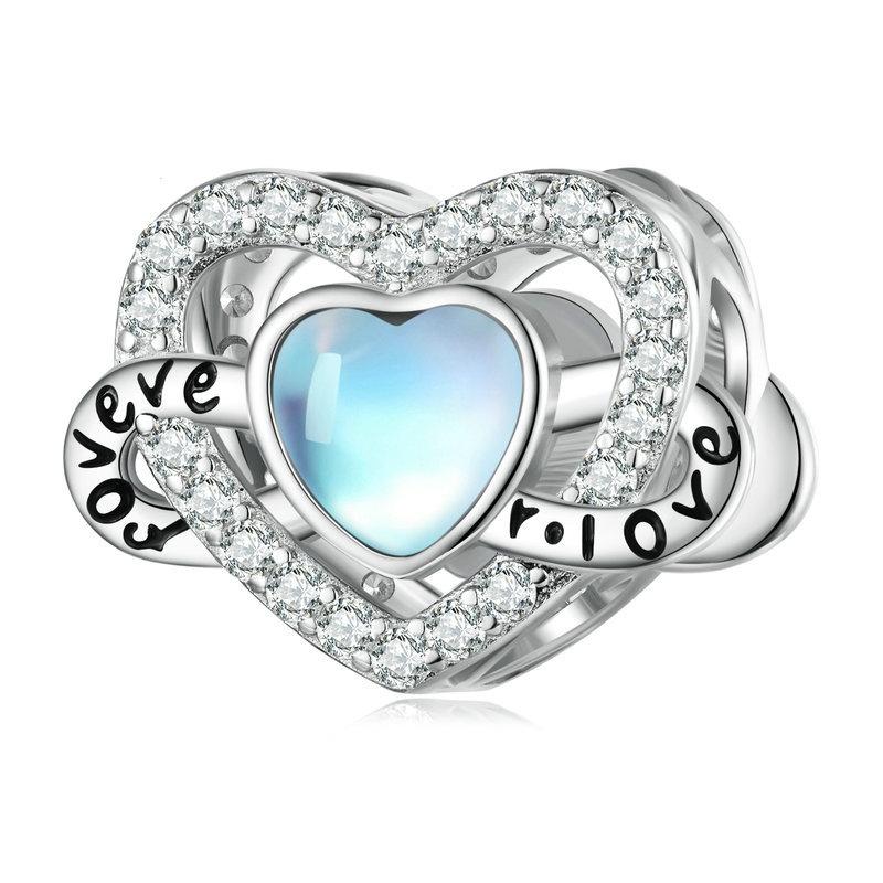 V562-1039033060DBT-202504112001-00 925 Sterling Silver Infinity Heart Bracelet With Zircon Beads - Image 1