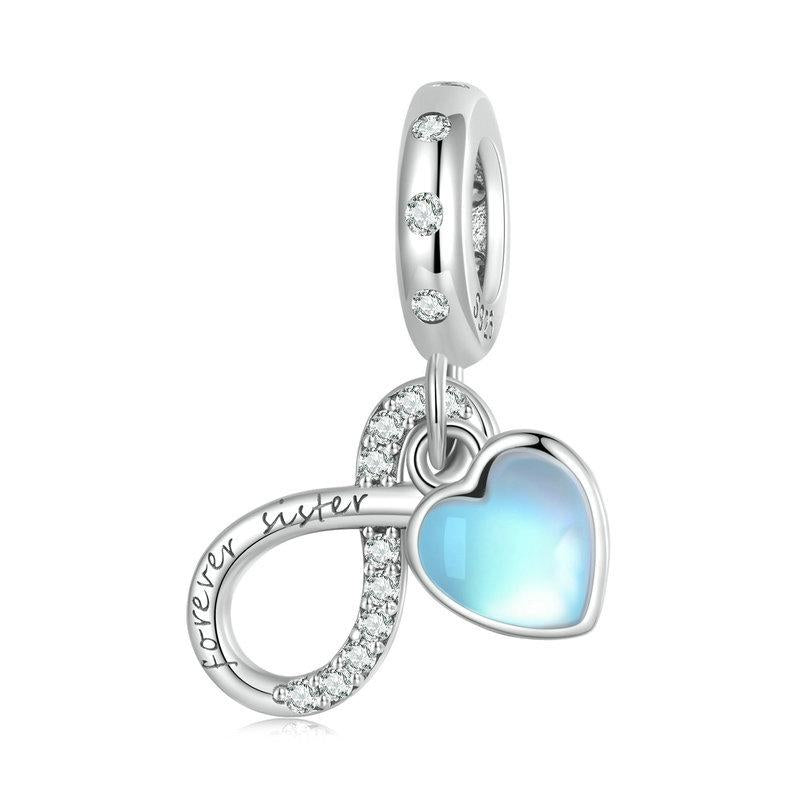 V562-1043413060DBT-202504111846-00 925 Sterling Silver Sisterhood Charm Bracelet With Zirconia Pendant - Image 1