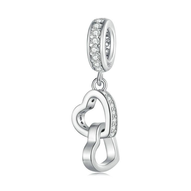 V562-1045553060DBT-202504111527-00 925 Sterling Silver Interlocking Love Heart Pendant - Image 1