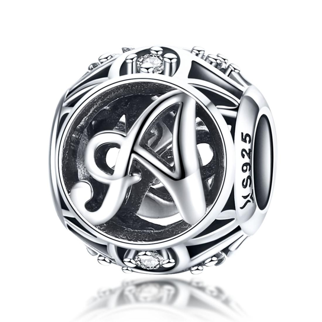 V562-10512600ADE-202504111906-00 925 Sterling Silver 26 English Letter Beads For Diy Bracelets & Necklaces Style - A - Image 1