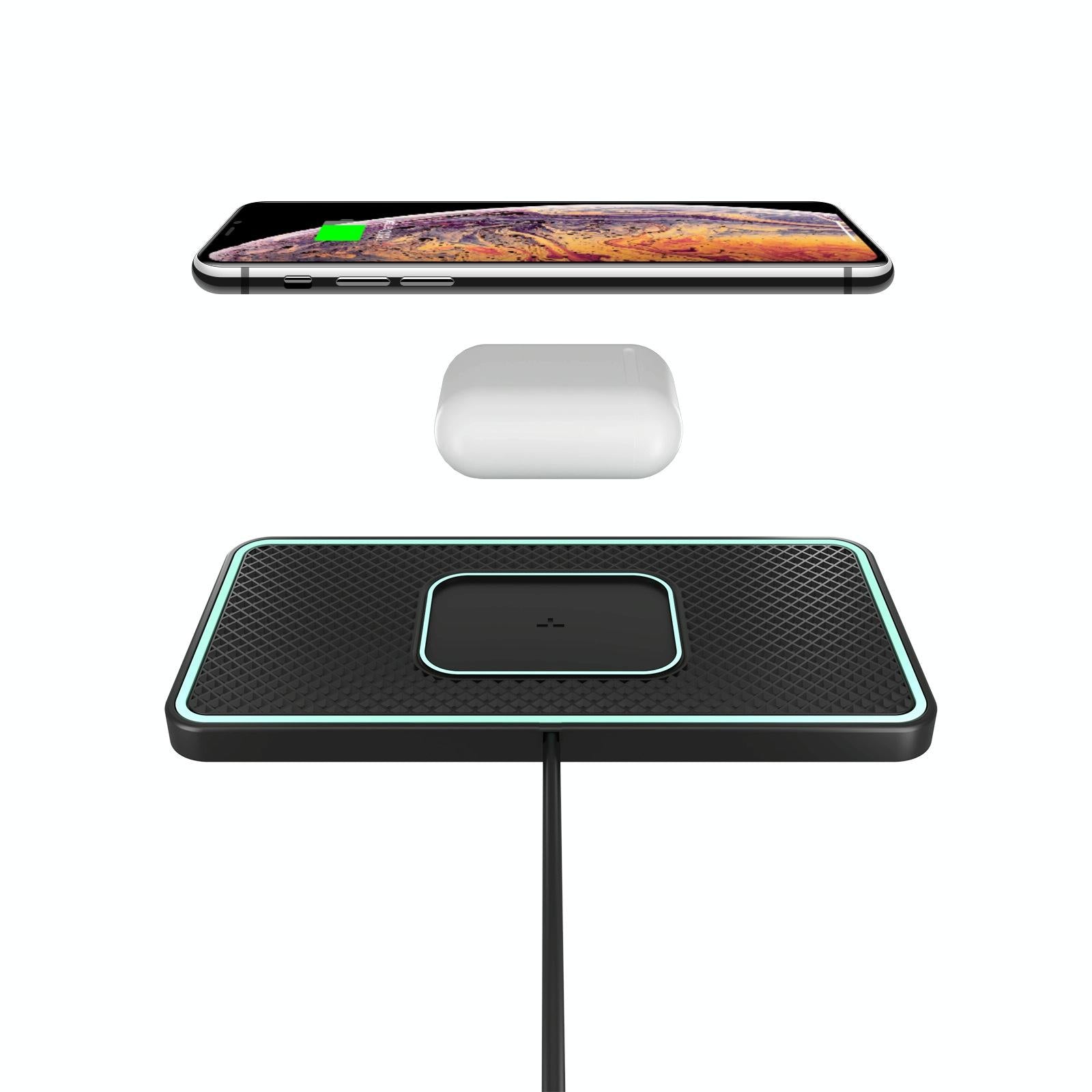 V562-1056302060DBT-202504212106-00 Wireless Car Charger with Anti-slip Pad for Airpods / Iphone - 15w - Image 1