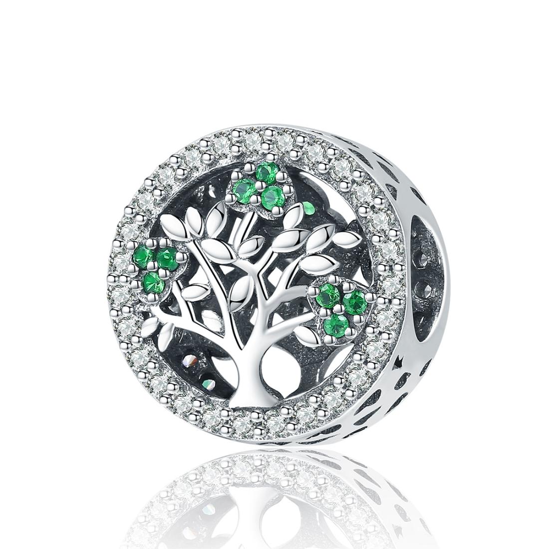 V562-1064386240DBT-202504111536-00 925 Sterling Silver Tree Of Life Diamond Pendant Bead Accessory Style - Bead - Image 1