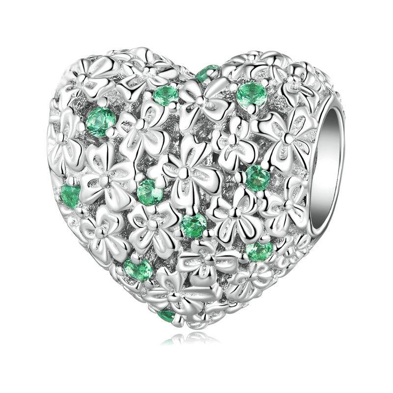 V562-1087323060DBT-202504111505-00 925 Sterling Silver Green Zircon Clover Beads - Image 1
