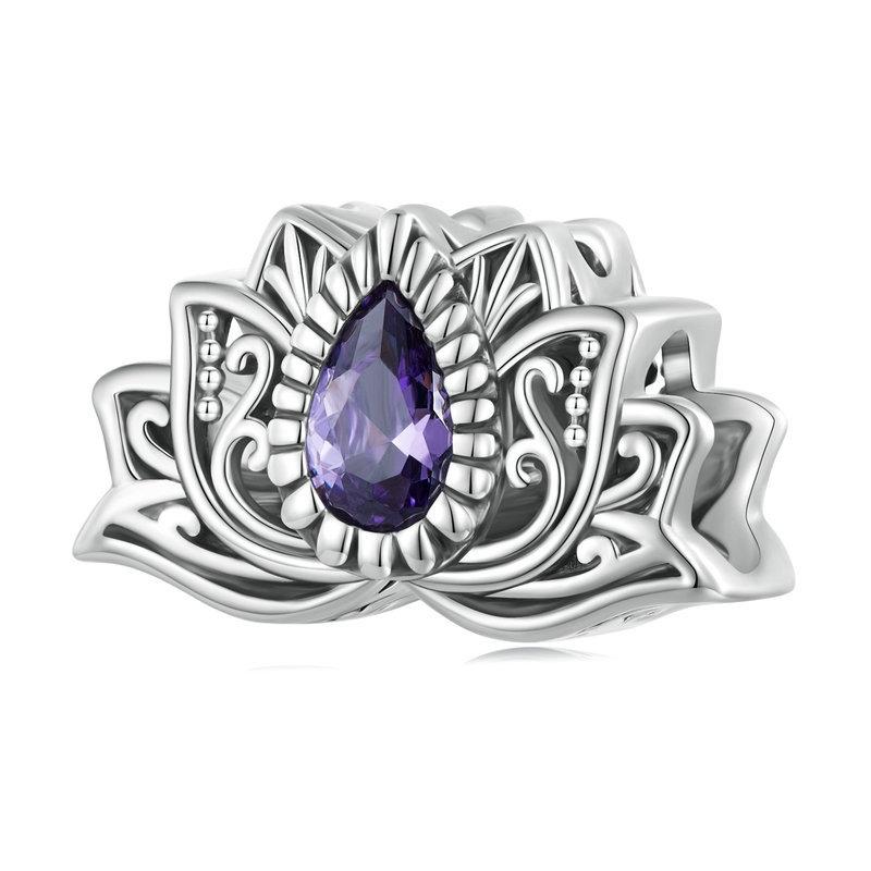 V562-1090653060DBT-202504111607-00 925 Sterling Silver Zircon Lotus Bracelet - Image 1