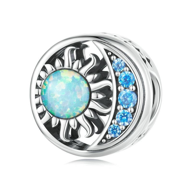 V562-1091713060DBT-202504111837-00 925 Sterling Silver Opal Sun Star & Moon Bracelet - Image 1