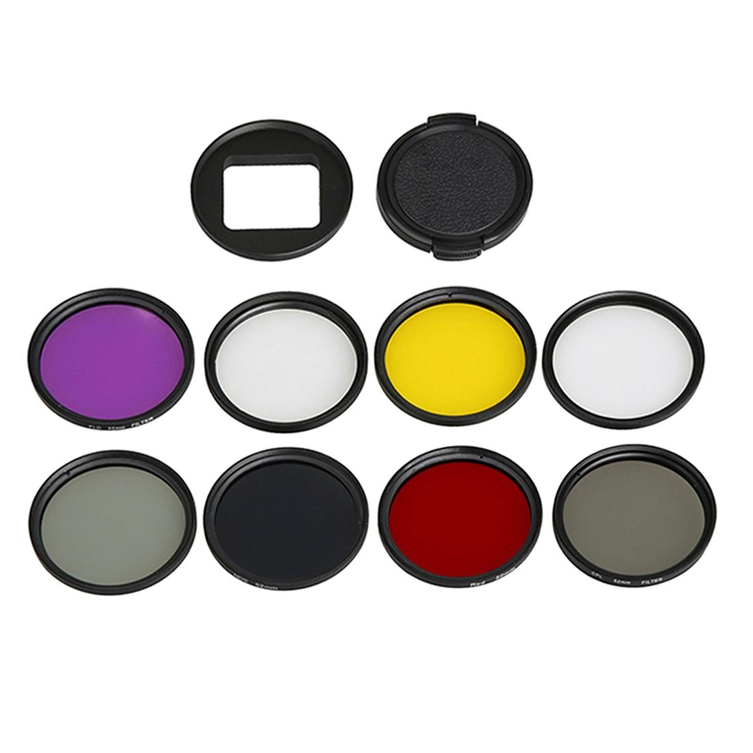 V562-1131ACD-202505221316-00 52mm Lens Filter Set for Gopro Hero5 Action Camera - Cpl Uv Nd8 Nd2 Star 8 Fld - Image 1