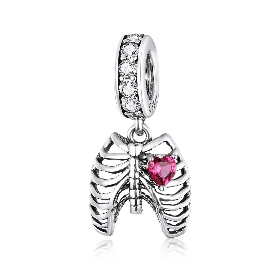 V562-16386240DBT-202504111930-00 925 Sterling Silver Rib Pendant For Diy Bracelets - Image 1