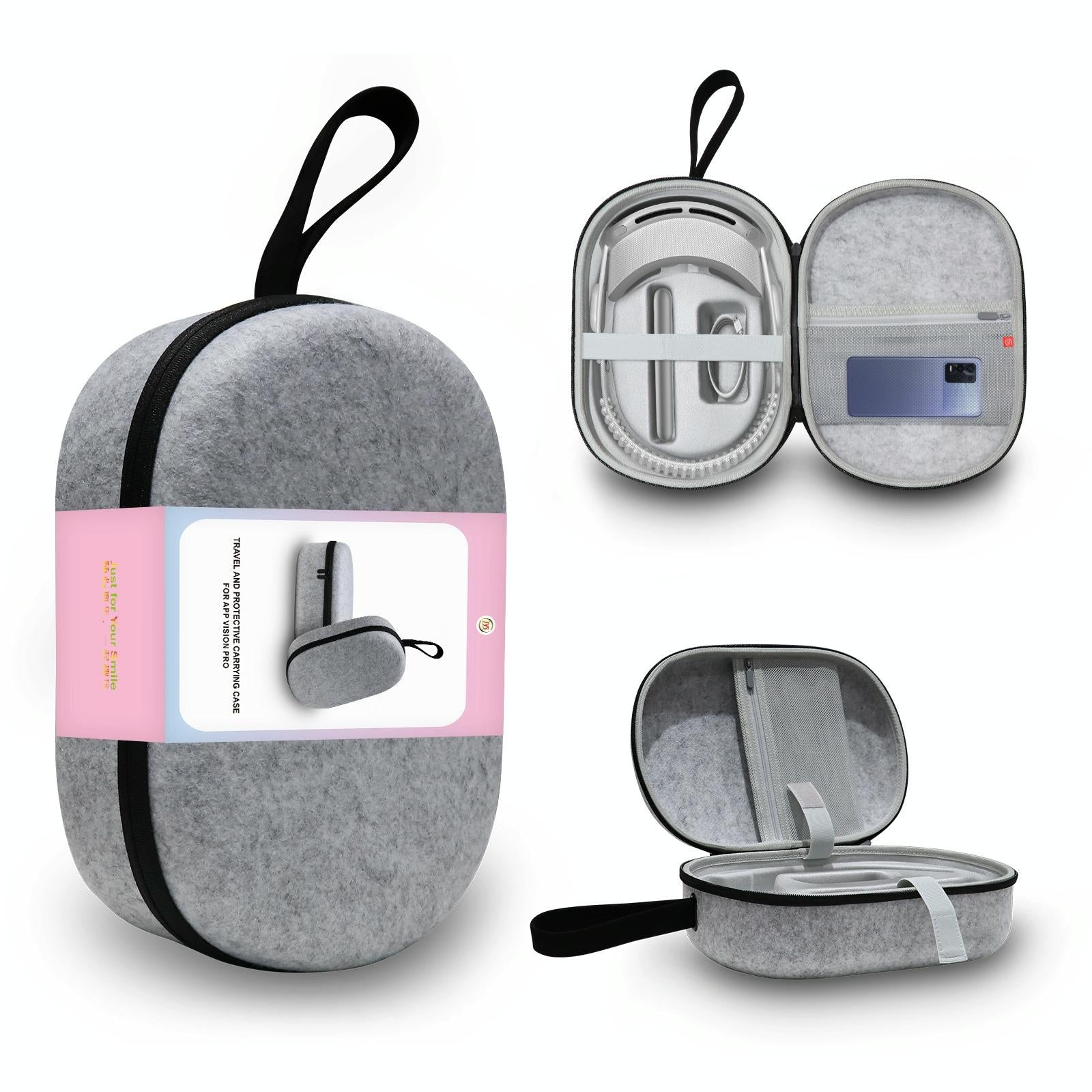 V562-2028154060DBT-202503052045-00 Portable Vr Headset Storage Bag for Apple Vision Pro Glasses - Gray Felt - Gray Felt - Image 1