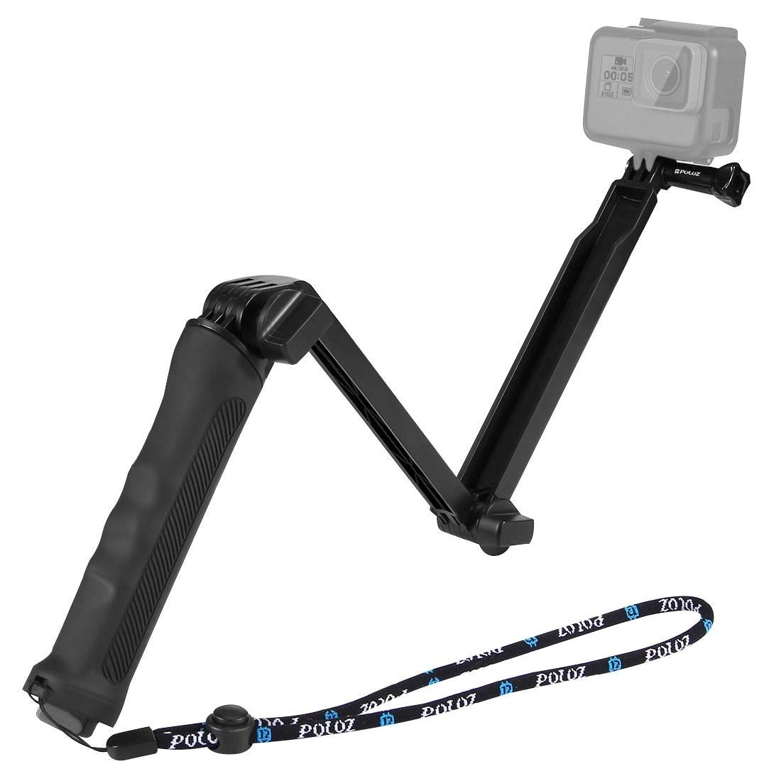 V562-202UP-202502211950-00 Foldable 3-way Tripod Selfie Stick for Action Cameras - 20-58cm Length - Image 1