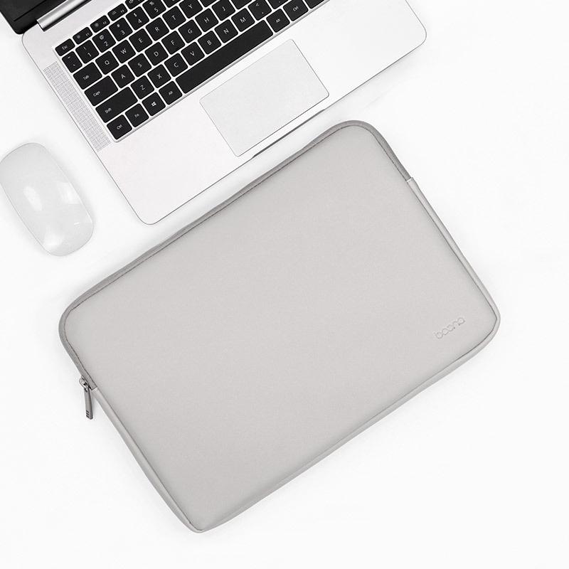 V562-2031475950DBT-202502282315-00 Grey Pu Leather Laptop Bag - Fits 13 / 13.3 / 14 Inch Devices - Image 1
