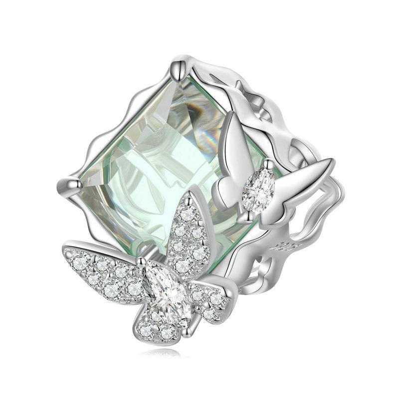 V562-2071582060DBT-202504111546-00 925 Sterling Silver Natural Butterfly Pendant For Diy Bracelets Bsc649 Style - Butterfly - Image 1