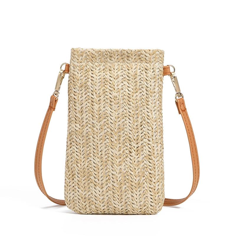 V562-2083032060DBT-202505191647-00 Stylish Straw Beach Bag With Shoulder Strap Cream - Image 1