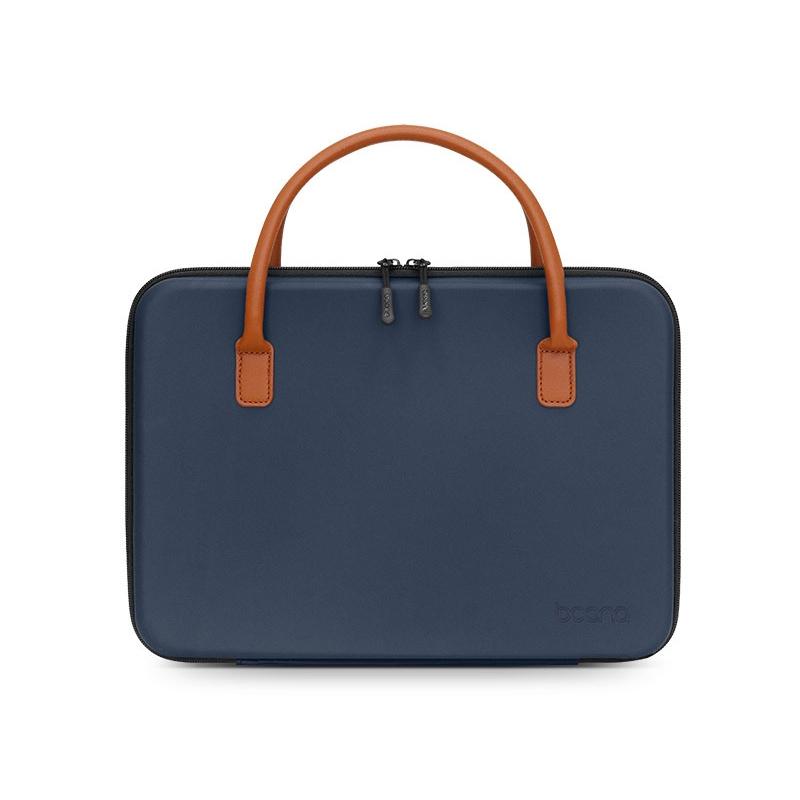 V562-2093922060DBT-202503041306-00 Waterproof Leather Computer Bag - Multifunctional Navy Blue - Image 1