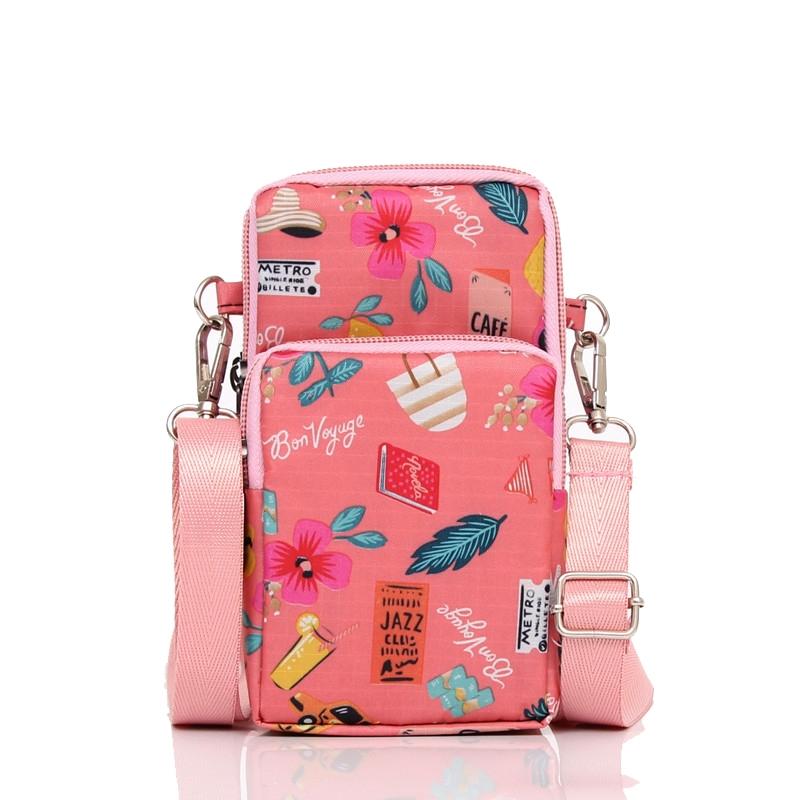 V562-2124774060DBT-202505191611-00 Animal Park Mini Crossbody Phone Wallet With Arm Band - Pink Holiday - Image 1
