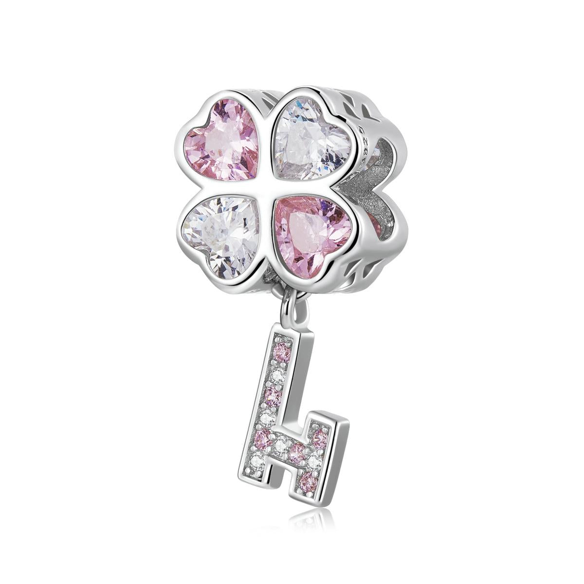 V562-2364200ADE-202504111905-00 925 Sterling Silver Heart Clover Beads For Diy Bracelet Or Necklace - Image 1