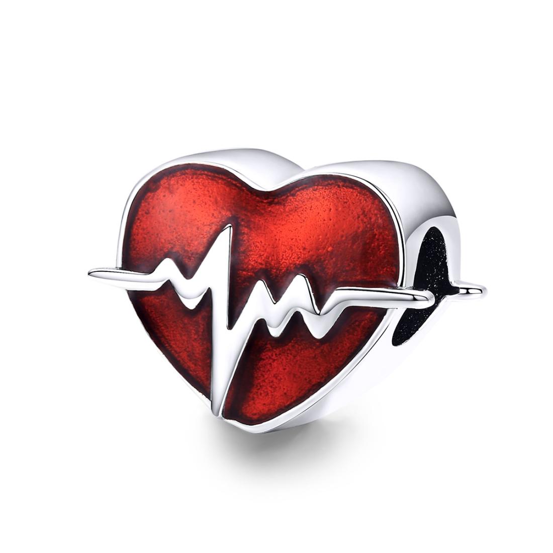 V562-28586240DBT-202504111631-00 925 Sterling Silver Red Ecg Beaded Love Bracelet - Image 1