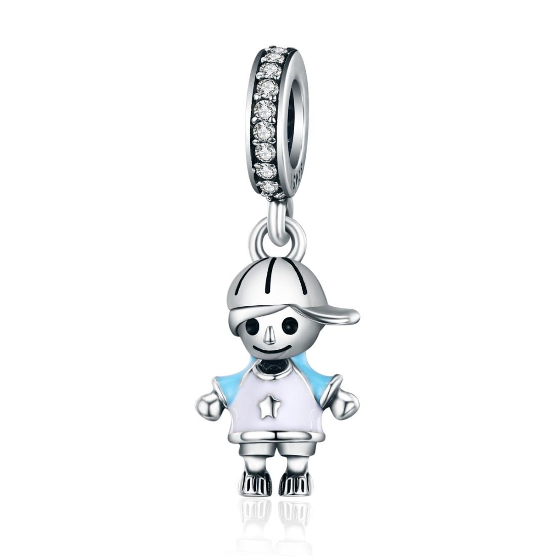 V562-291600ADE-202504111821-00 925 Sterling Silver Boy Bead Bracelet / Necklace Accessory - Image 1