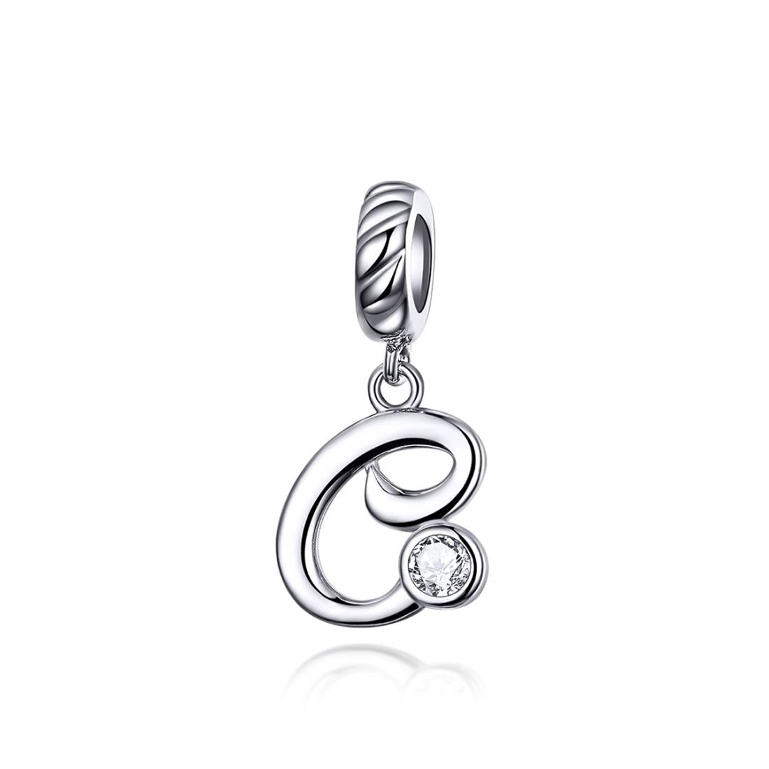 V562-30371600ADE-202504112037-00 925 Sterling Silver Personalized Letter Pendant For Diy Bracelets & Necklaces Style - C - Image 1