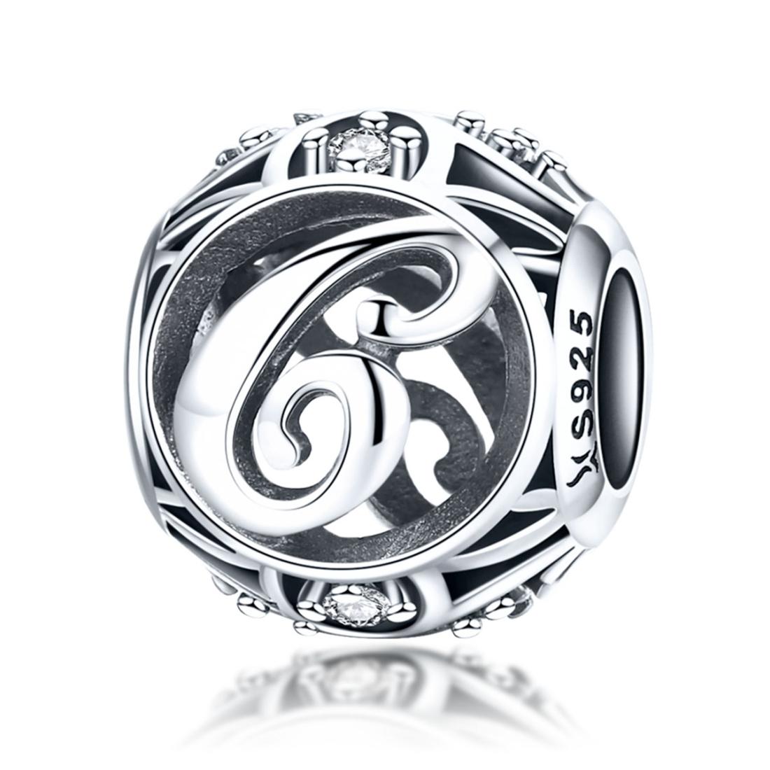 V562-30512600ADE-202504111741-00 925 Sterling Silver 26 English Letter Beads For Diy Bracelets & Necklaces Style - C - Image 1