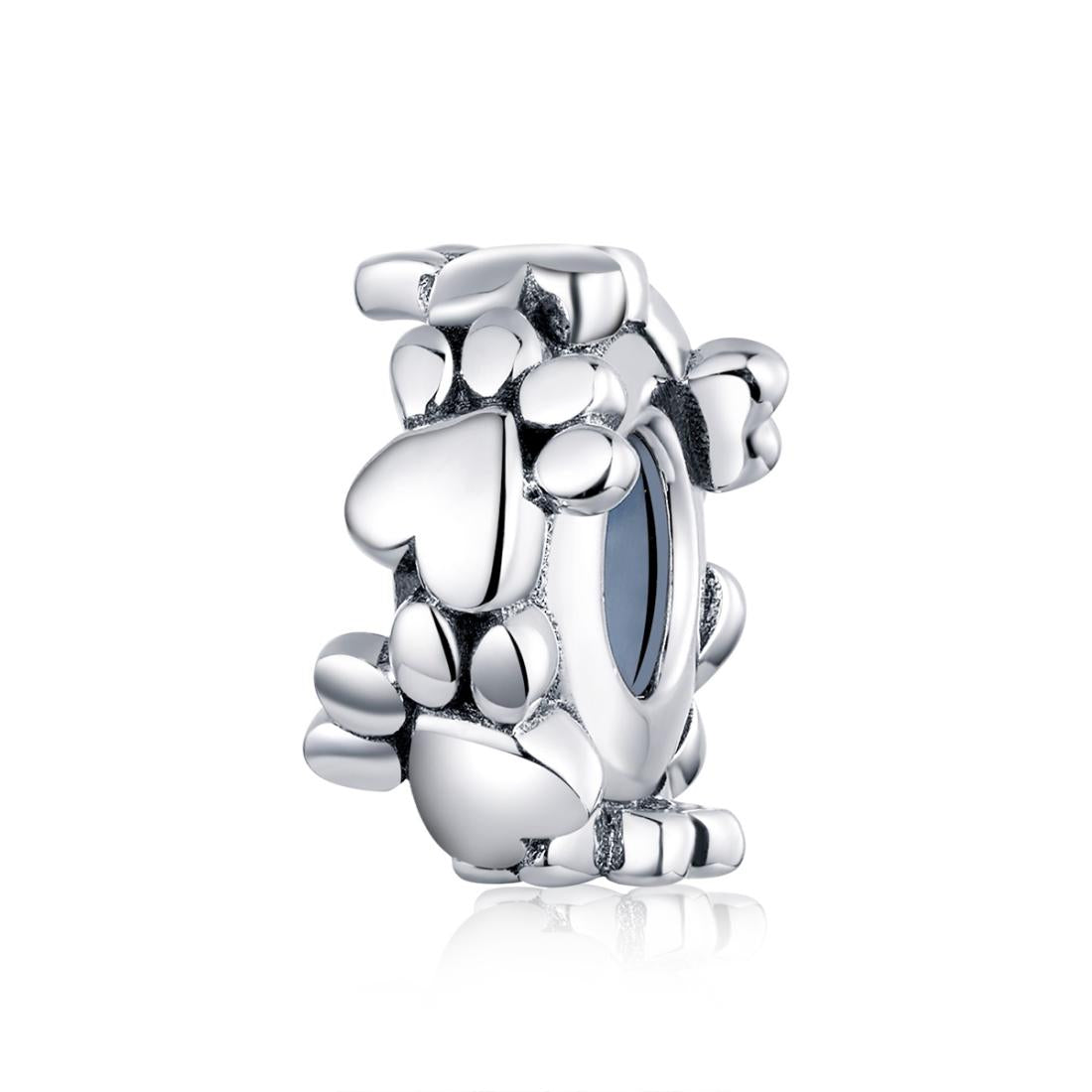 V562-305600ADE-202504112012-00 925 Sterling Silver Love Footprints Beaded Bracelet - Image 1