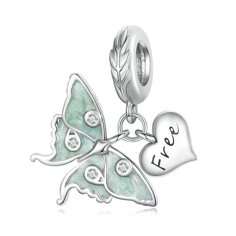 V562-3071582060DBT-202504111931-00 925 Sterling Silver Natural Butterfly Pendant For Diy Bracelet Style - Butterfly - Image 1