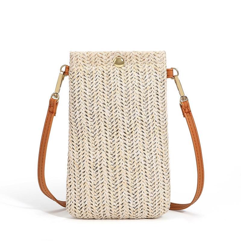 V562-3083032060DBT-202505191453-00 Beach Bag With Magnetic Buckle Straw Beige - Image 1