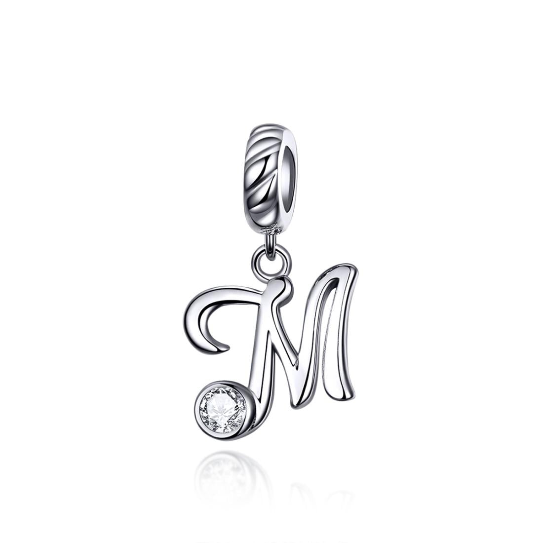 V562-31371600ADE-202504111631-00 925 Sterling Silver Personalized Letter Pendant For Diy Bracelets And Necklaces Style - M - Image 1