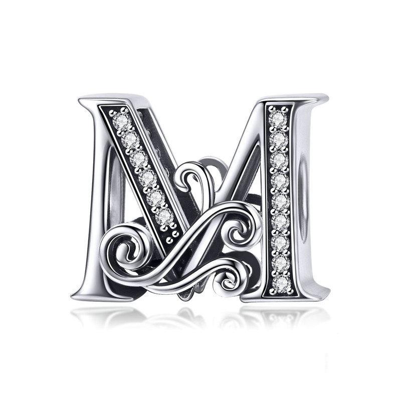 V562-3167482060DBT-202504111611-00 Diy Bracelet Beaded Accessories With Zircon Beads 26 Letters Style - M - Image 1